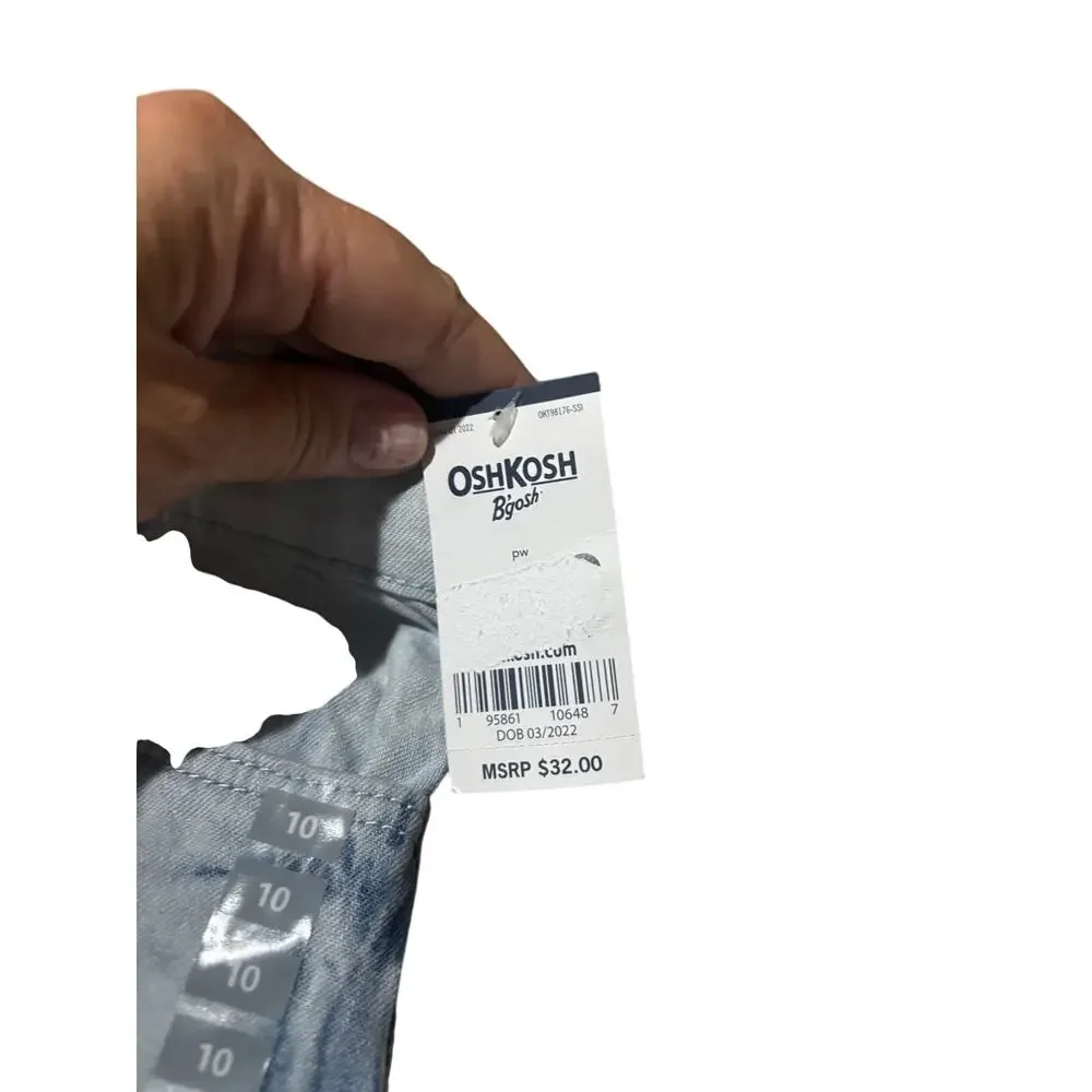 Oshkosh B’Gosh 10 denim tie dye 100 cotton shorts adjustable waist nwt